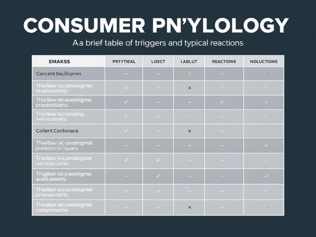 Психология потребления. Краткая таблица триггеров и типичных реакций Психология потребления. Краткая таблица триггеров и типичных реакций